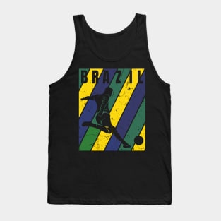 Vintage Grunge Brazil Football - Futbol Tank Top